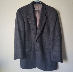 Gianfranco Ruffini 100% Lamb Wool Houndstooth Blazer Suit Jacket Black Grey Long